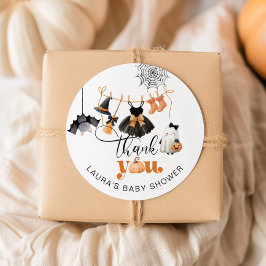 Little Boo Clothesline baby shower bedankt Ronde Sticker
