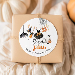 Little Boo Clothesline baby shower bedankt Ronde Sticker