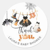 Little Boo Clothesline baby shower bedankt Ronde Sticker (Voorkant)