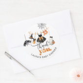 Little Boo Clothesline baby shower bedankt Ronde Sticker (Envelop)