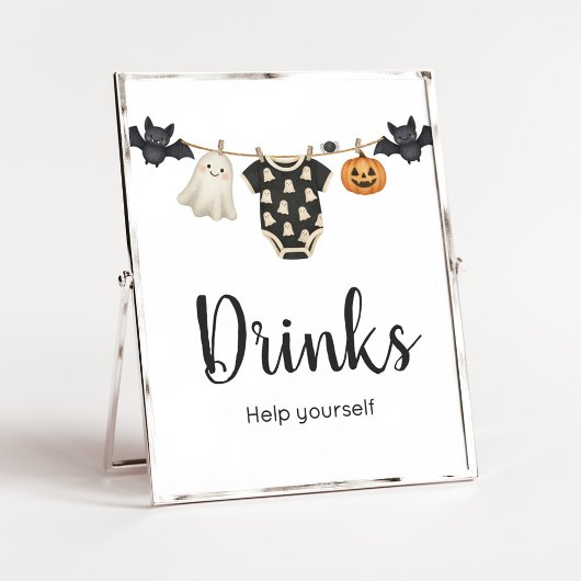 Little Boo Clothesline Baby shower Drinken Teken Poster