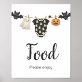 Little Boo Clothesline Baby shower Voedselbord Poster (Voorkant)