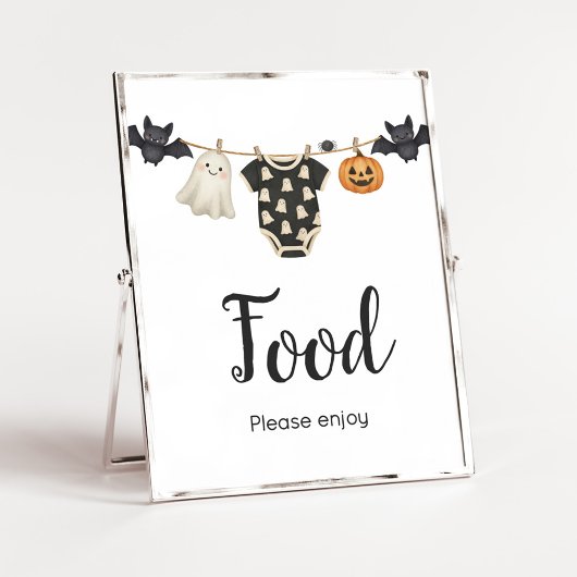 Little Boo Clothesline Baby shower Voedselbord Poster
