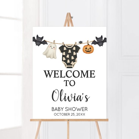 Little Boo Clothesline Baby shower Welkomstbord Poster