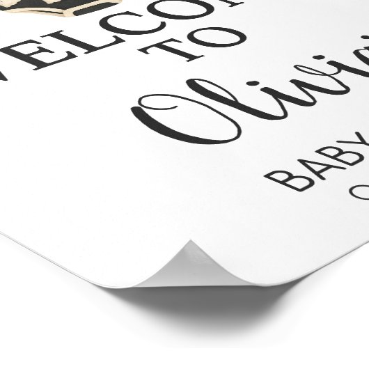 Little Boo Clothesline Baby shower Welkomstbord Poster (Hoek)