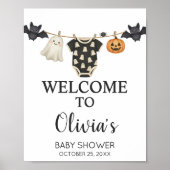 Little Boo Clothesline Baby shower Welkomstbord Poster (Voorkant)