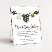 Little Boo Clothesline Baby Zeg geen Baby-teken Poster