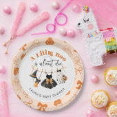 Little Boo Clothesline Bow Sinaasappel Baby shower Papieren Bordje (Feest)