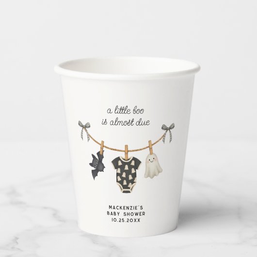 Little Boo Clothesline Halloween Baby shower Papieren Bekers (Voorkant)