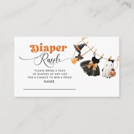 Little Boo Clothesline Luier verloting ticket Informatiekaartje (Voorkant)