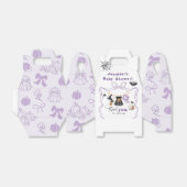 Little Boo Clothesline Paarse Bow Baby shower Bedankdoosjes (Uitgevouwen)