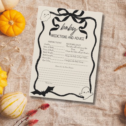 Little Boo Coquette Baby Prediction Game Kaart