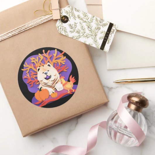 LITTLE BOO Cream Chow maat kiezen Ronde Sticker