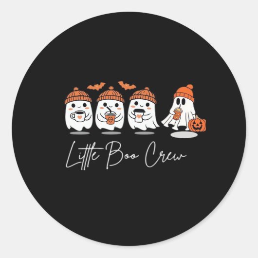 Little Boo Crew Minimal Clean Design Ronde Sticker (Voorkant)