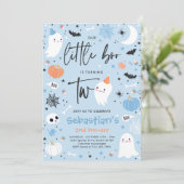 Little Boo Cute Blue Ghost 2e verjaardag Kaart (Staand voorkant)