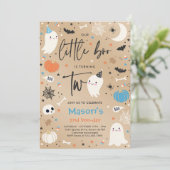 Little Boo Cute Blue Ghost 2e verjaardag Kaart (Staand voorkant)