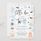 Little Boo Cute Blue Ghost 2e verjaardag Kaart (Voorkant)