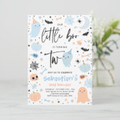 Little Boo Cute Blue Ghost 2e verjaardag Kaart (Staand voorkant)