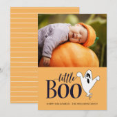 Little Boo Cute Halloween Baby Foto Feestdagenkaart (Voorkant / Achterkant)