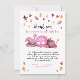 Little Boo Cute Halloween Baby Shower Bedankkaart