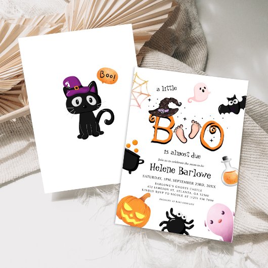 Little Boo Cute Halloween Baby shower Kaart