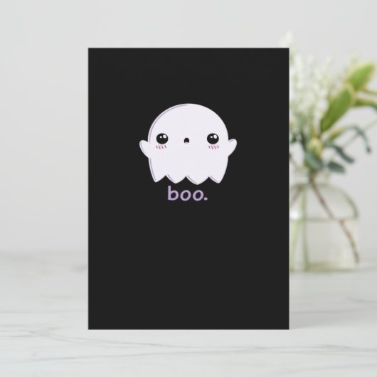 Little Boo Cute Halloween Feestdagenkaart (Staand voorkant)