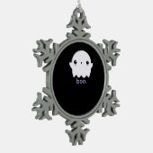 Little Boo Cute Halloween Tin Sneeuwvlok Ornament (Links)