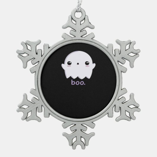 Little Boo Cute Halloween Tin Sneeuwvlok Ornament (Voorkant)