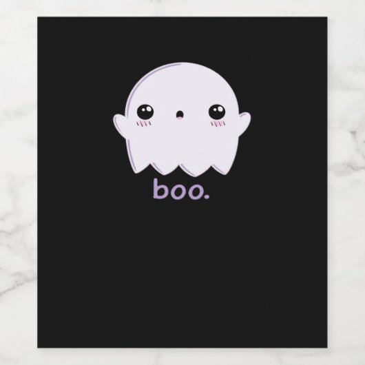 Little Boo Cute Halloween Wijn Etiket (Enkel label)