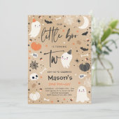 Little Boo Cute Oranje Ghost 2e verjaardag Kaart (Staand voorkant)