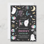 Little Boo Cute Pink Ghost 2e verjaardag Kaart (Voorkant)