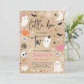 Little Boo Cute Pink Ghost 2e verjaardag Kaart (Staand voorkant)