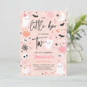 Little Boo Cute Pink Ghost 2e verjaardag Kaart (Staand voorkant)