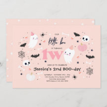 Little Boo Cute Pink Ghost Halloween 2e verjaardag