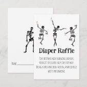 Little Boo Dancing Skeletons Diaper Raffle Insert Informatiekaartje (Voorkant / Achterkant)