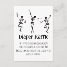 Little Boo Dancing Skeletons Diaper Raffle Insert Informatiekaartje
