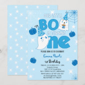 Little Boo draait een Halloween First Birthday Kaart (Voorkant / Achterkant)