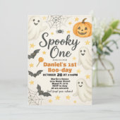 Little Boo draait er één om | 1e verjaardag Hallow Kaart (Staand voorkant)