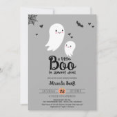 Little Boo Due Ghost Neutral Halloween Baby shower Kaart (Voorkant)