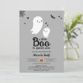 Little Boo Due Ghost Neutral Halloween Baby shower Kaart (Staand voorkant)