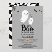 Little Boo Due Ghost Neutral Halloween Baby shower Kaart (Voorkant / Achterkant)