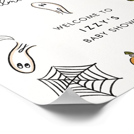 Little Boo Due Halloween Baby shower Welkomstbord Poster (Hoek)