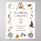 Little Boo Due Halloween Baby shower Welkomstbord Poster (Voorkant)