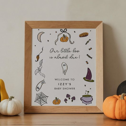 Little Boo Due Halloween Baby shower Welkomstbord Poster
