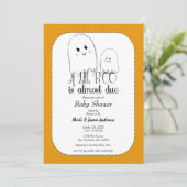 Little BOO Due Halloween Ghost Baby shower Kaart (Staand voorkant)