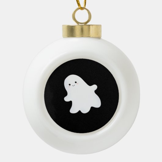 Little Boo Esthetic Cool Keramische Bal Ornament (Voorkant)