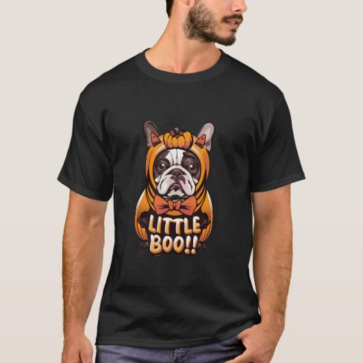 Little Boo Franse Bulldog Halloween Topjes T-shirt (Voorkant)