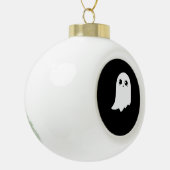 Little Boo Funny Meme Design Keramische Bal Ornament (Links)