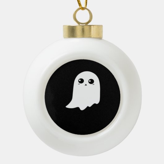 Little Boo Funny Meme Design Keramische Bal Ornament (Voorkant)