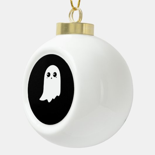 Little Boo Funny Meme Design Keramische Bal Ornament (Rechts)